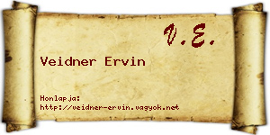 Veidner Ervin névjegykártya