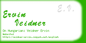 ervin veidner business card